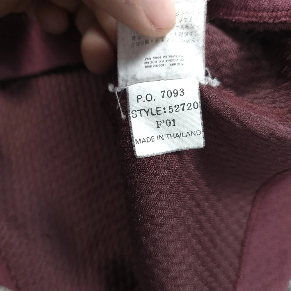 Vintage Patagonia Sweater Mens M Burgundy‎ Quarter Zip Organic Cotton 2000s Y2K